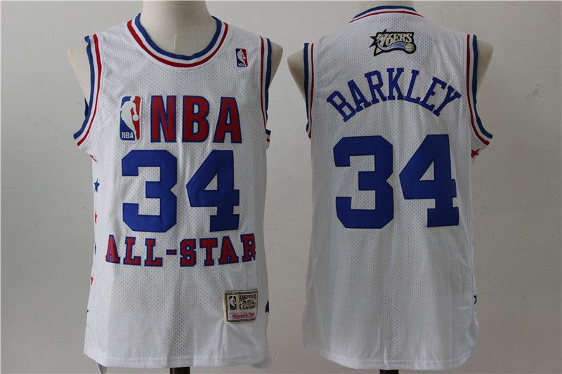 Men Phoenix Suns #34 Barkley White All Star NBA Jerseys->phoenix suns->NBA Jersey